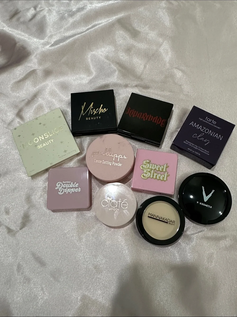 tarte Amazonian Clay Setting Powder & Assorted Compact Mix — Pink, Black, Cream